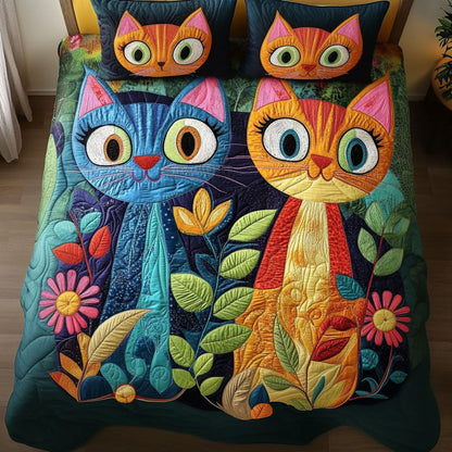 Whisker Garden 3-Piece Quilted Bedding Set NCU0NT7353