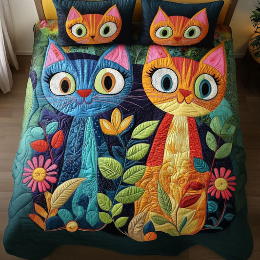 Whisker Garden 3-Piece Quilted Bedding Set NCU0NT7353