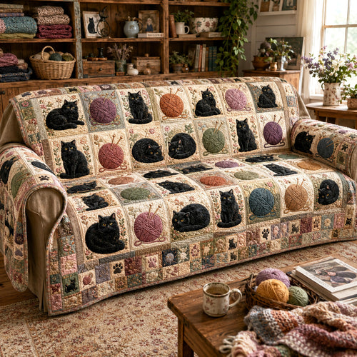 Whisker Knits Quilted Sofa Cover NCU0TV2028