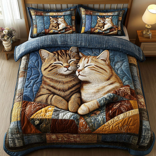 Whisker Love 3-Piece Quilted Bedding Set NCU0NT2600