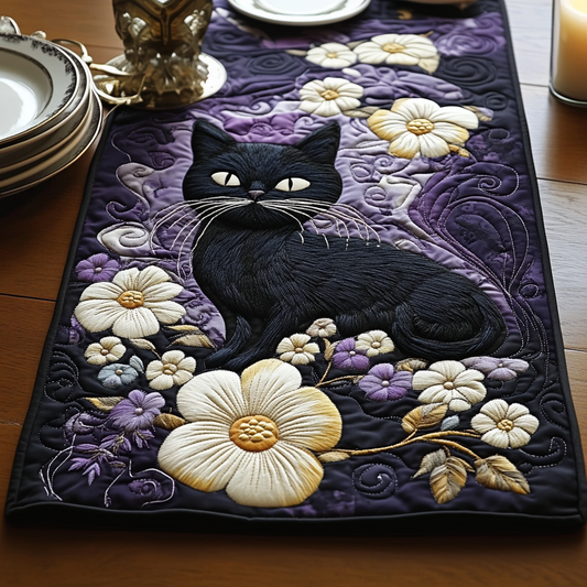 Whisker Moon Quilted Table Runner NCU0DV5929