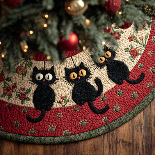 Whisker Prints Christmas Quilted Tree Skirt NCU0TD1889