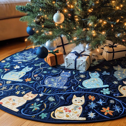 Whisker Whisper Christmas Quilted Tree Skirt NCU0NT1522