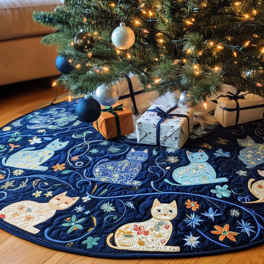 Whisker Whisper Christmas Quilted Tree Skirt NCU0NT1522