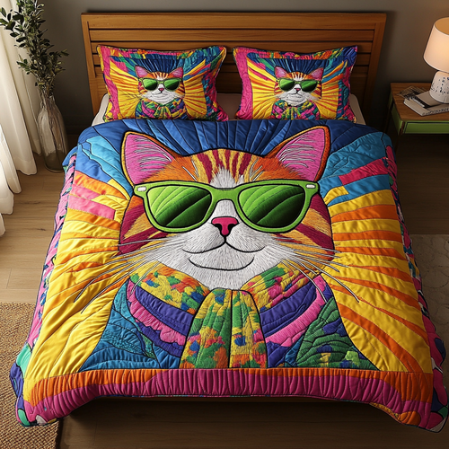 Whisker Wonder 3-Piece Quilted Bedding Set NCU0DK4681