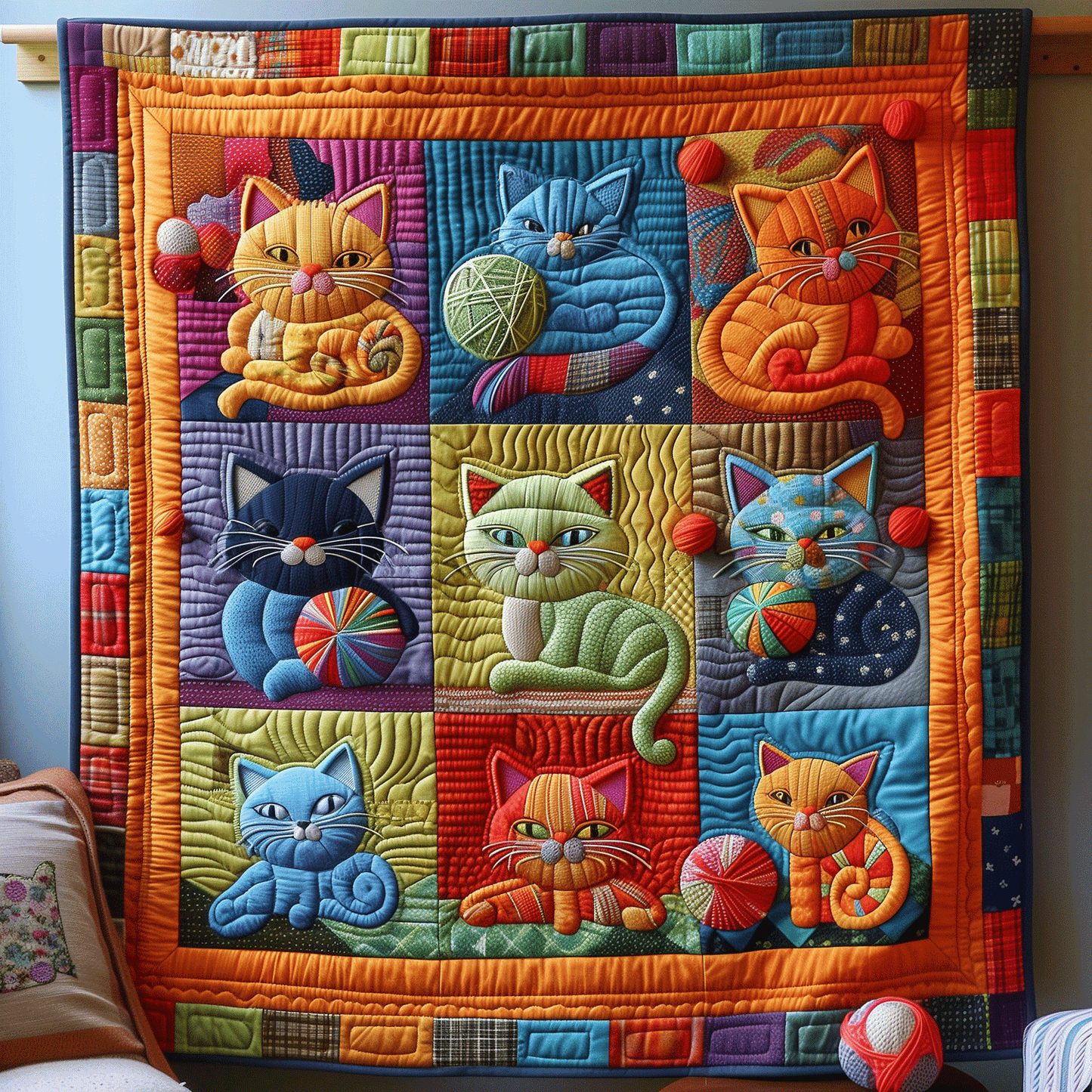 Whisker Wonderland Quilted Blanket NCU0TH1423