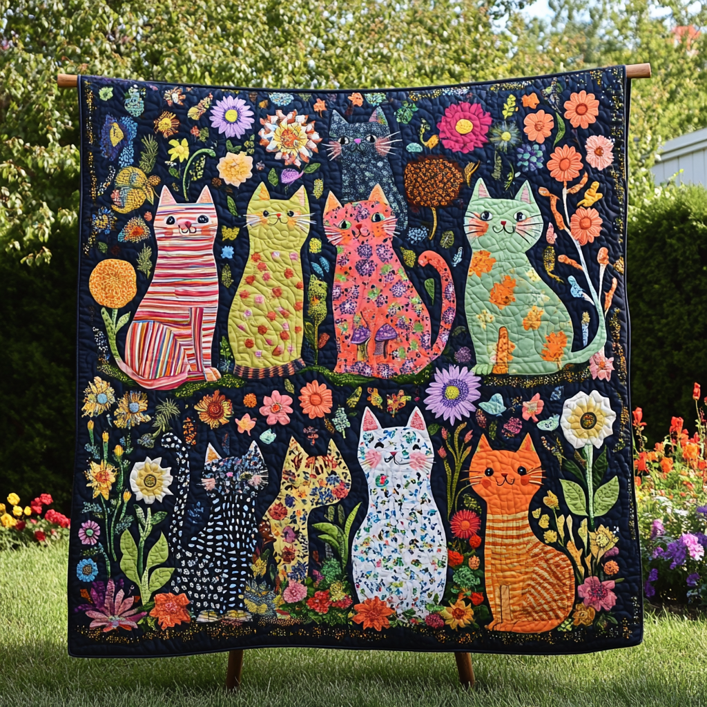 Whisker Wonderland Quilted Blanket NCU0VH2445