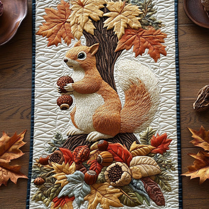 Whiskered Autumn Squirrel Quilted Table Runner NCU0PT8130