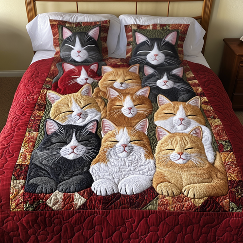 Whiskered Comfort 3-Piece Quilted Bedding Set NCU0VH1912