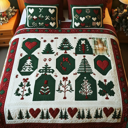 Whiskered Winterland 3-Piece Quilted Bedding Set NCU0PT2144