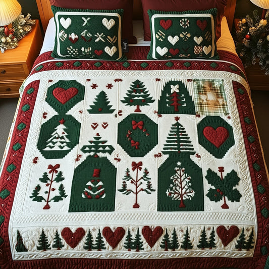 Whiskered Winterland 3-Piece Quilted Bedding Set NCU0PT2144