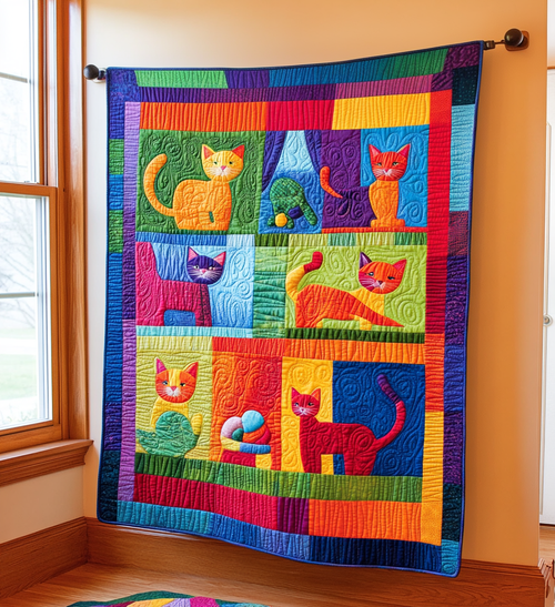 Whiskers and Tails Quilted Blanket NCU0DV675