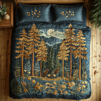 Whisper Pines 3-Piece Quilted Bedding Set NCU0DV7026