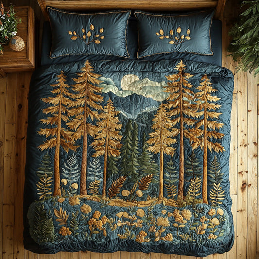 Whisper Pines 3-Piece Quilted Bedding Set NCU0DV7026