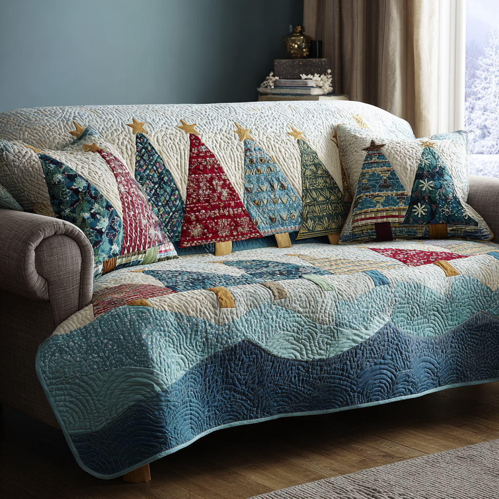 Whisper Pines Quilted Sofa Cover NCU0DK10803