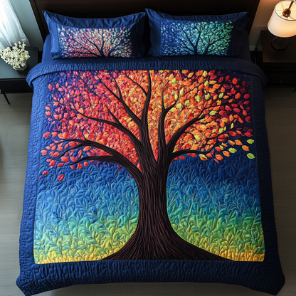 Whisper Tree 3-Piece Quilted Bedding Set NCU0DK9045