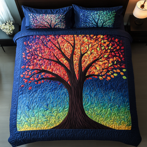 Whisper Tree 3-Piece Quilted Bedding Set NCU0DK9045