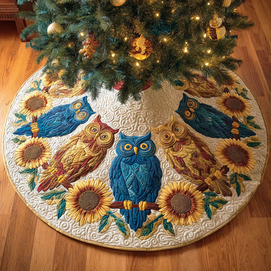 Whisper of Feathers Christmas Quilted Tree Skirt NCU0TD1129