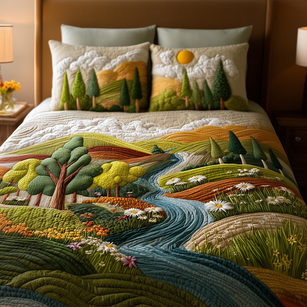 Whispering Birch 3-Piece Quilted Bedding Set NCU0TH3039