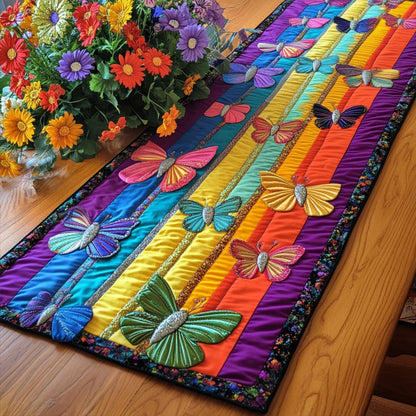 Whispering Butterflies Quilted Table Runner NCU0PT5690