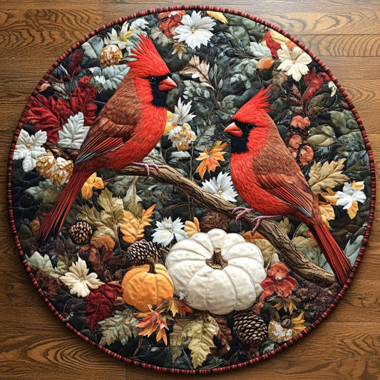 Whispering Cardinal Quilted Round Mat NCU0DV6851