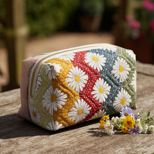 Whispering Daisies Quilted Makeup Bag NCU0PT9262