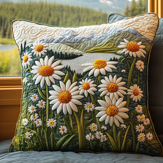 Whispering Daisies Quilted Pillow Case NCU0DV4790