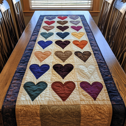 Whispering Hearts Quilted Table Runner NCU0DK4145