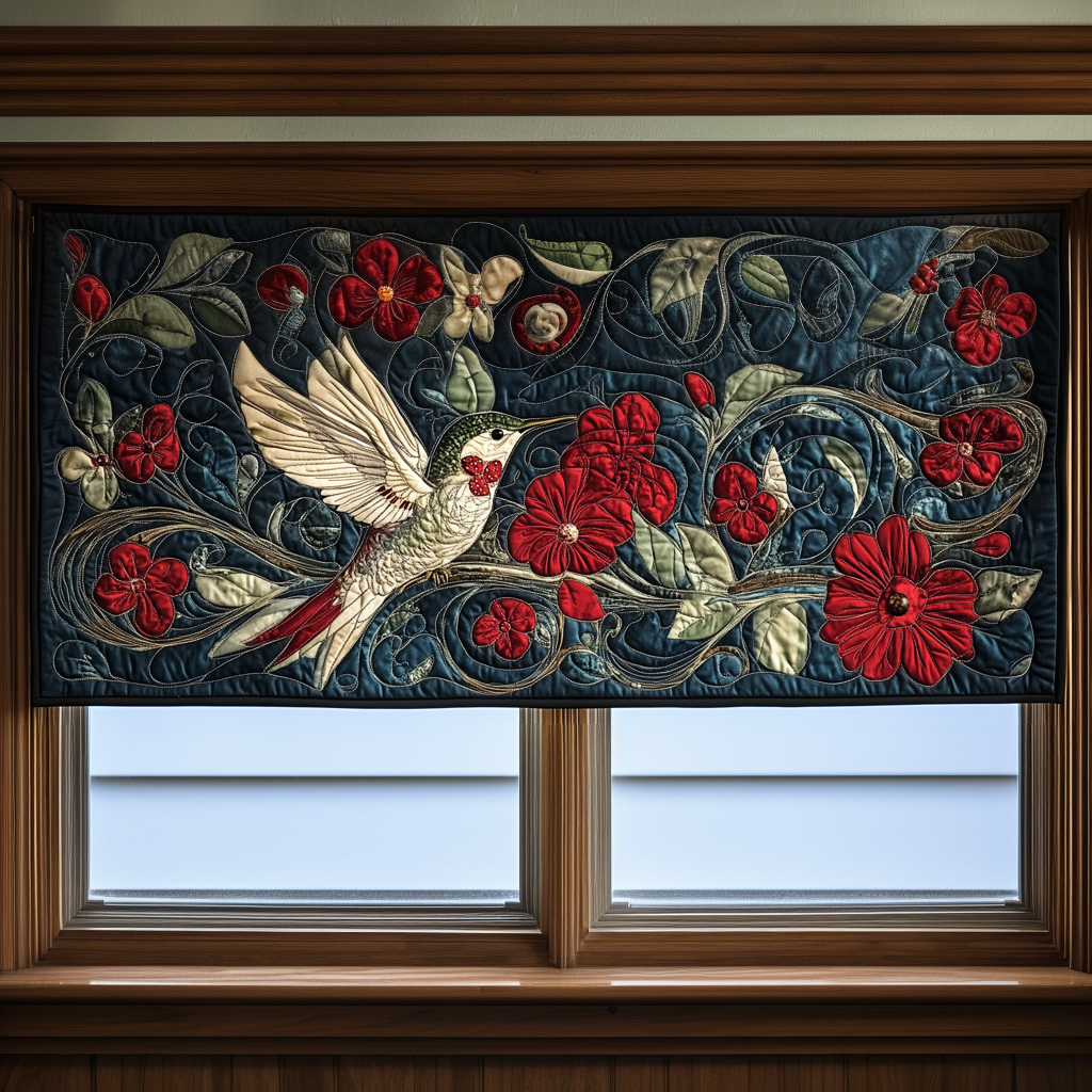 Whispering Hummingbird Quilted Valance NCU0DK4076