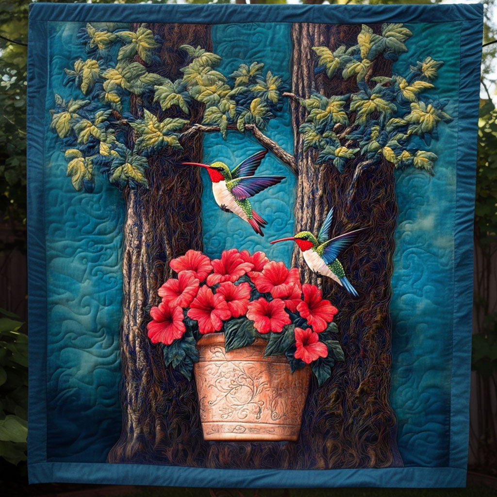 Whispering Hummingbirds Quilted Blanket NCU0NT5432