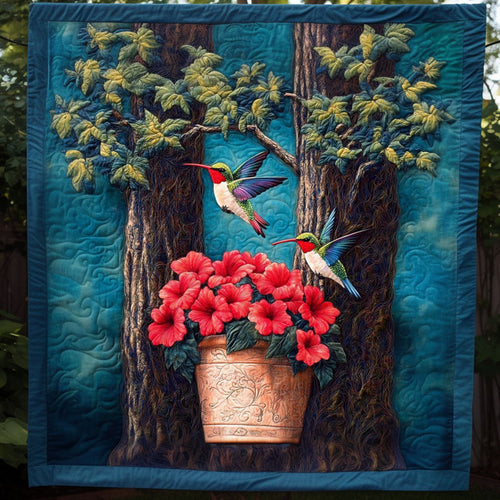 Whispering Hummingbirds Quilted Blanket NCU0NT5432