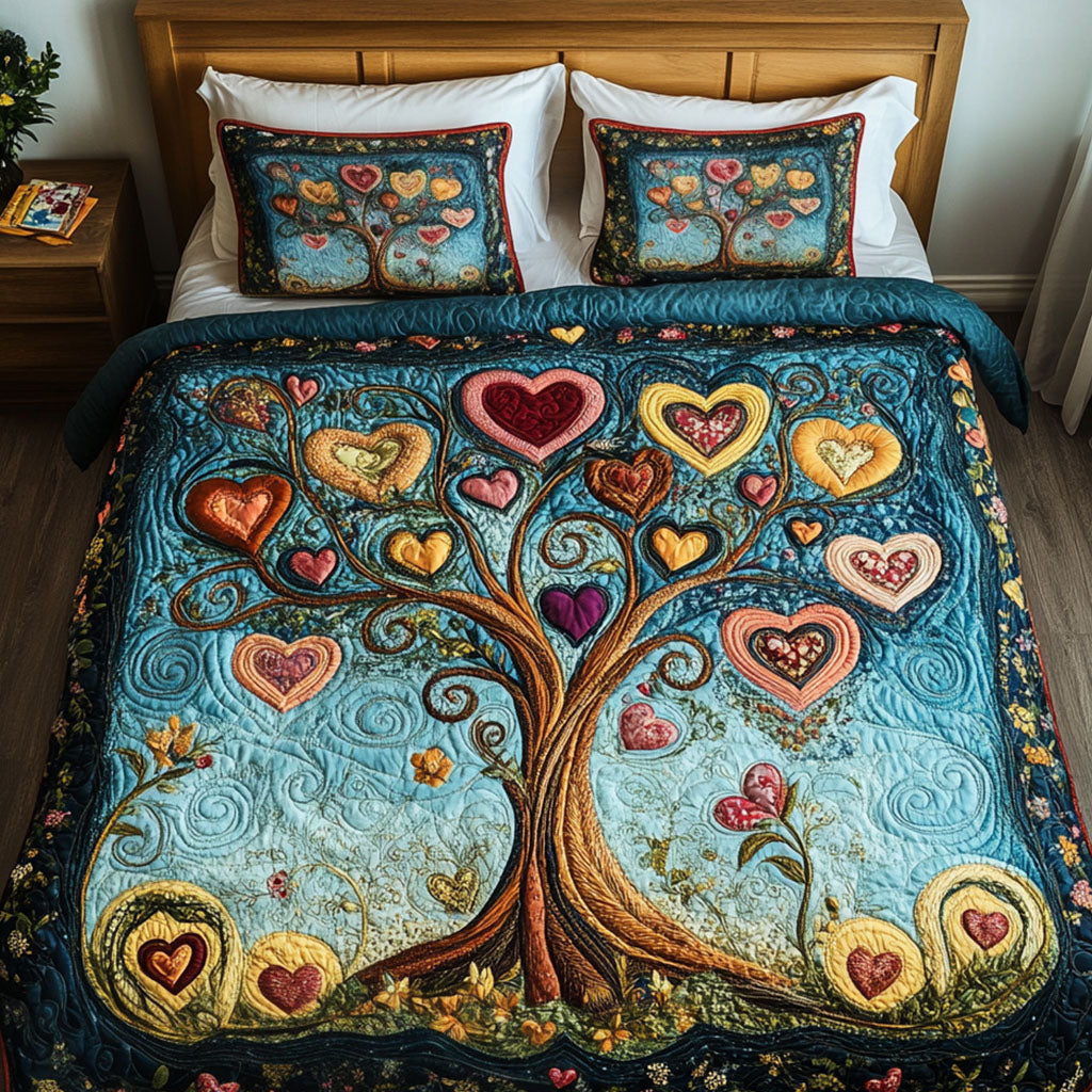 Whispering Leaves 3-Piece Quilted Bedding Set NCU0NT2777