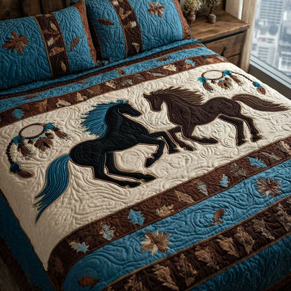 Whispering Mane 3-Piece Quilted Bedding Set NCU0PT11187