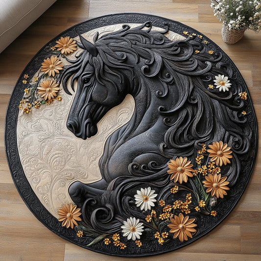 Whispering Mane Quilted Round Mat NCU0DV7305