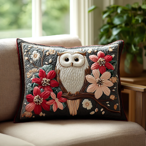 Whispering Owl Quilted Bedding Pillow Case NCU0DK3621