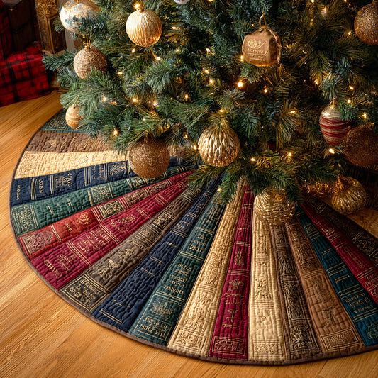 Whispering Pages Christmas Quilted Tree Skirt NCU0TD1112