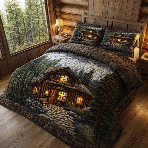 Whispering Pines 3-Piece Quilted Bedding Set NCU0PT3256
