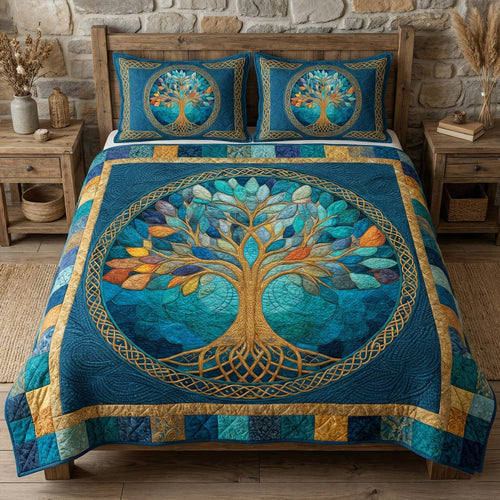Whispering Roots 3-Piece Quilted Bedding Set NCU0NT12285