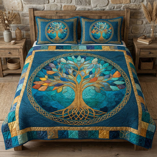 Whispering Roots 3-Piece Quilted Bedding Set NCU0NT12285