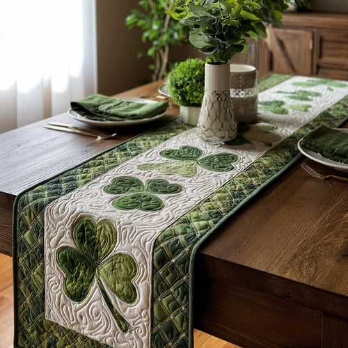 Whispering Shamrock Quilted Table Runner NCU0PT11281