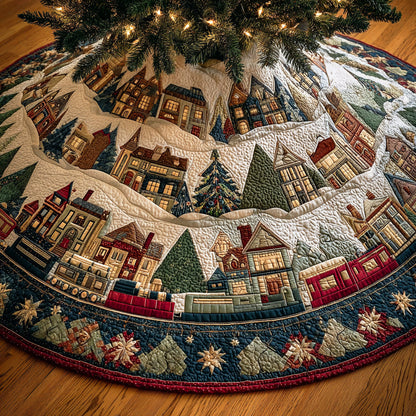 Whispering Snowfield Christmas Quilted Tree Skirt NCU0TD1744