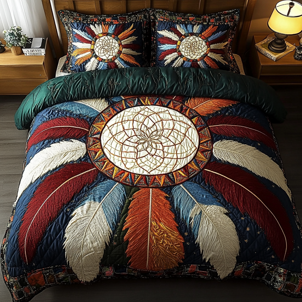 Whispering Threads 3-Piece Quilted Bedding Set NCU0DK4412
