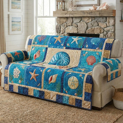 Whispering Tides Quilted Sofa Cover NCU0PT11801