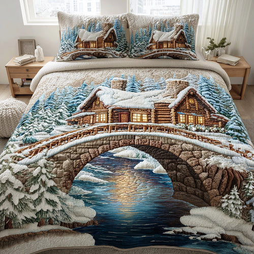 Whispering Timber Forest 3-Piece Quilted Bedding Set NCU0TD1823