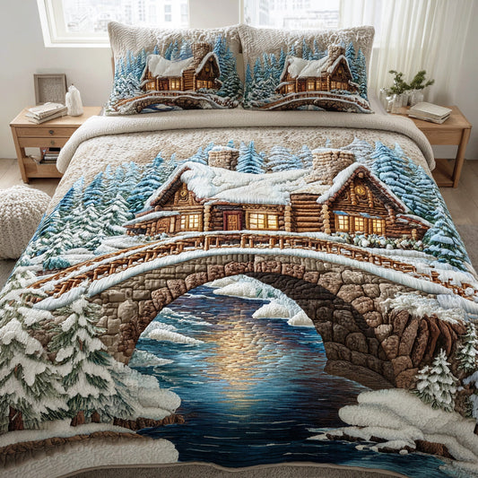 Whispering Timber Forest 3-Piece Quilted Bedding Set NCU0TD1823