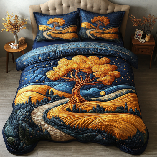 Whispering Trees 3-Piece Quilted Bedding Set NCU0DK4827