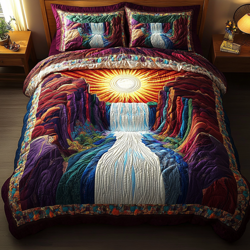 Whispering Waters 3-Piece Quilted Bedding Set NCU0DK5554