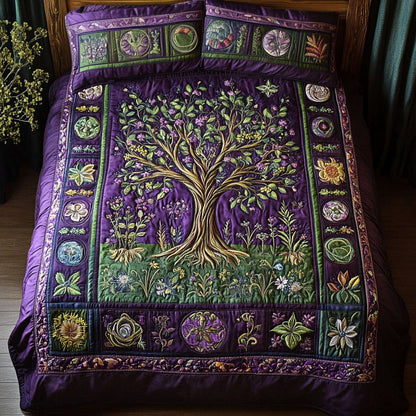 Whispering Willow 3-Piece Quilted Bedding Set NCU0PT3335