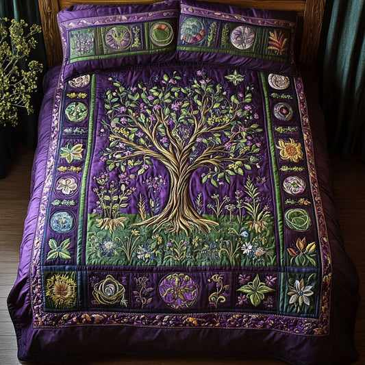 Whispering Willow 3-Piece Quilted Bedding Set NCU0PT3335
