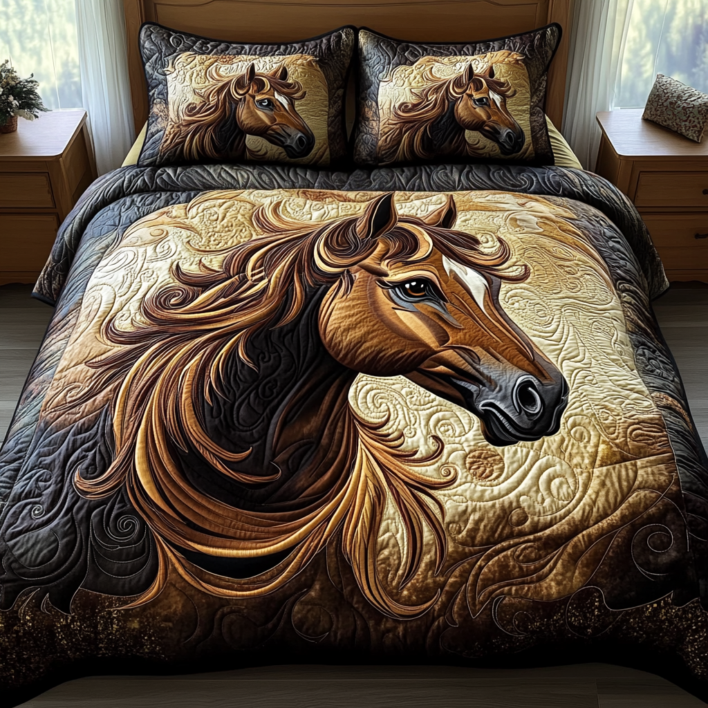 Whispering Winds 3-Piece Quilted Bedding Set NCU0VH2664